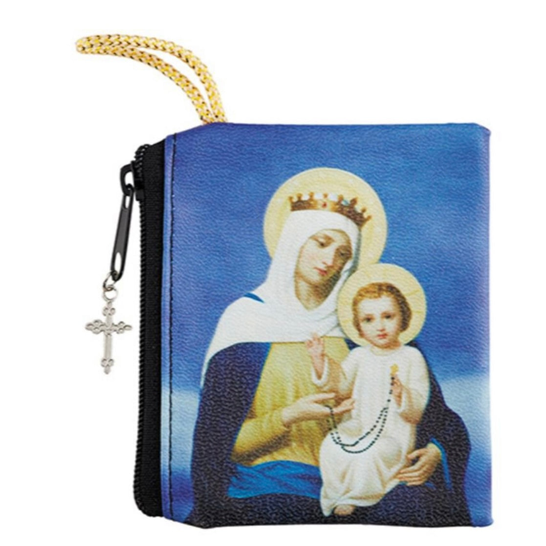 Our Lady of the Rosary Zipper Rosary Case
