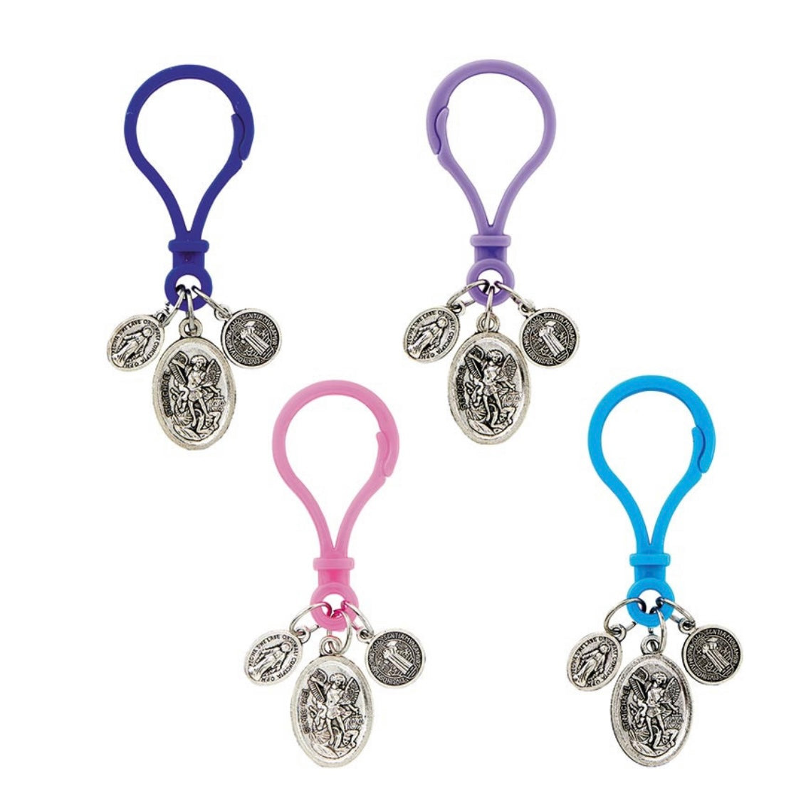Colourful Devotional Medal Blessing Clip (4 colours)