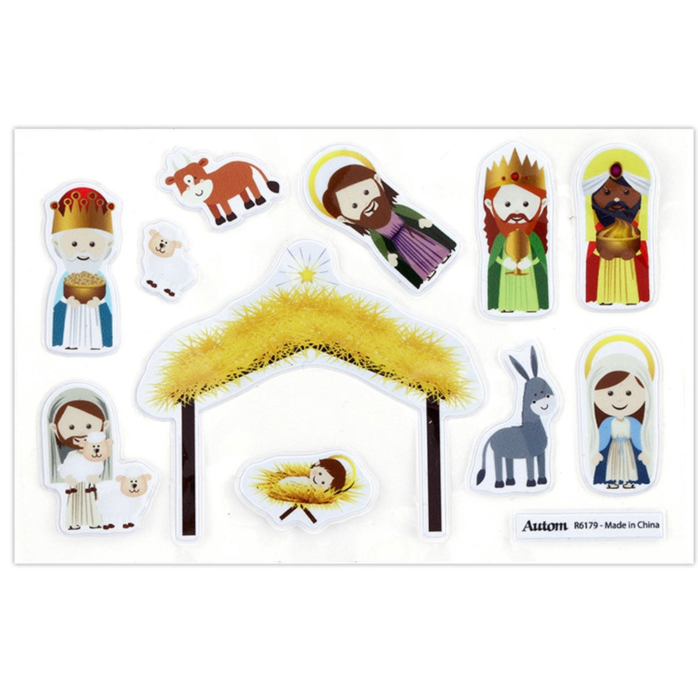 11-Piece Nativity Puffy Sticker Set