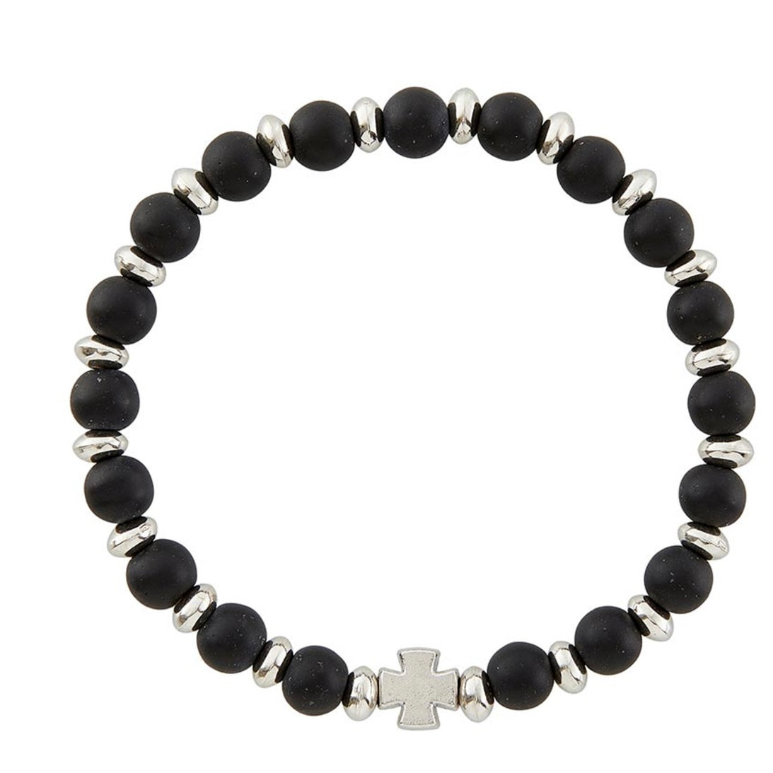 Cross beaded Bracelet Black
