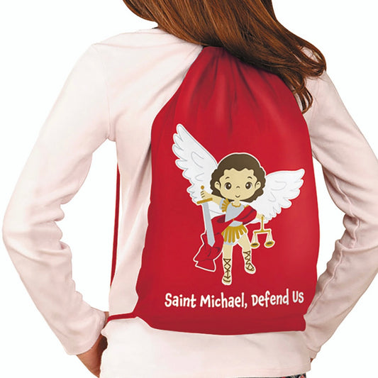 St. Michael, Defend Us Drawstring Backpack