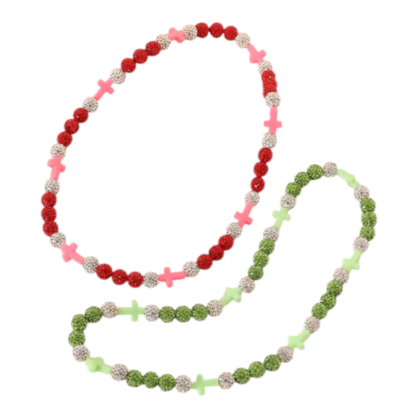 Clay Cross Rhinestone Beaded Necklace