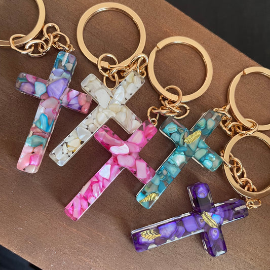 Acrylic Cross Keyrings