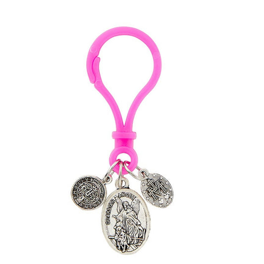 Colourful Devotional Medal Blessing Clip (4 colours)