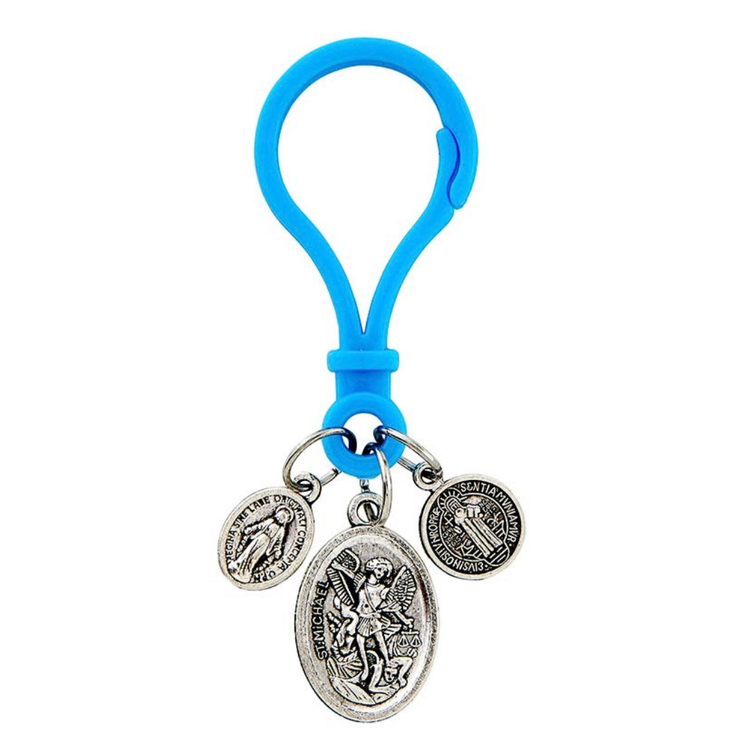 Colourful Devotional Medal Blessing Clip (4 colours)