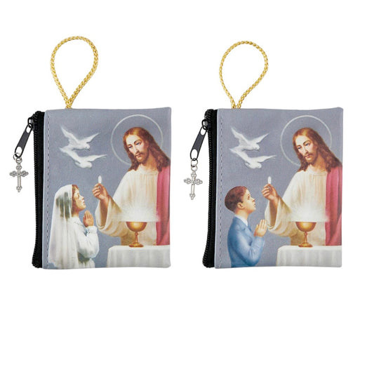 Heavenly Feast First Communion Zipper Rosary Case