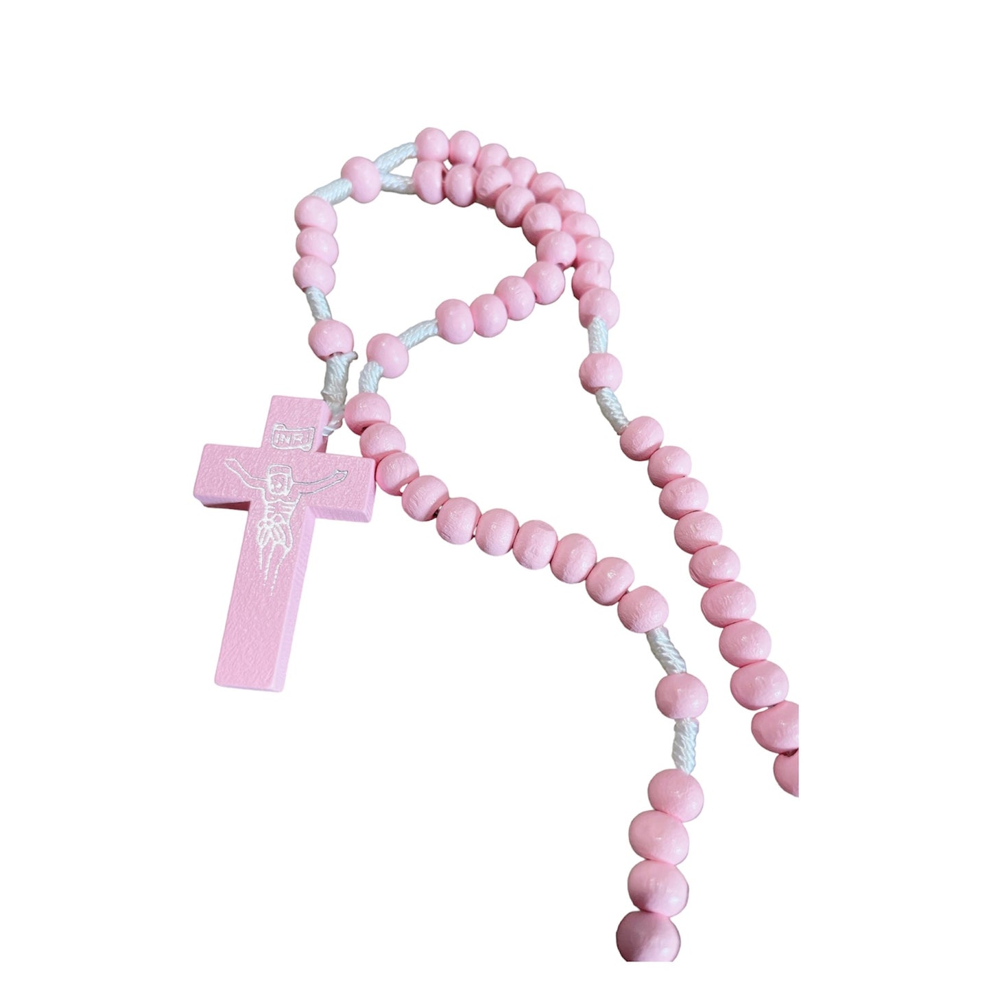 Colourful Corded Wood Rosary