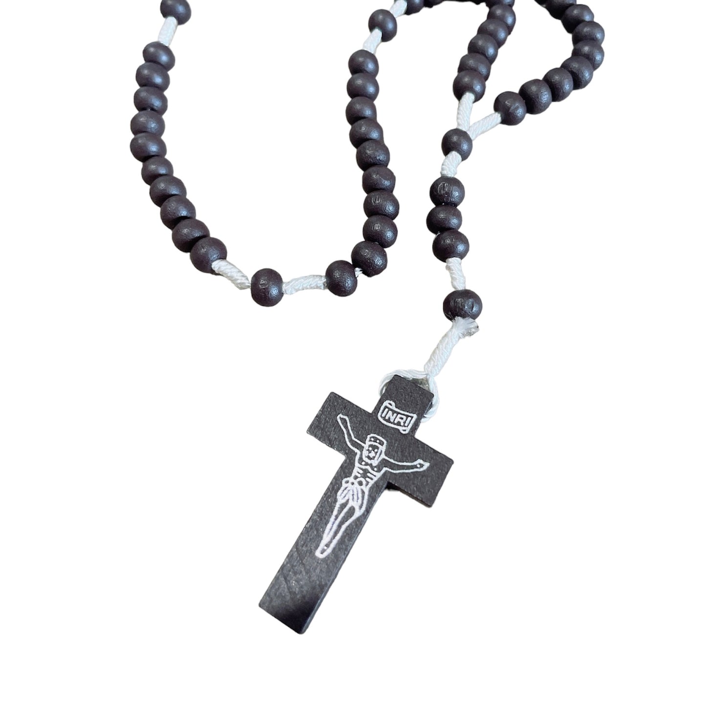 Colourful Corded Wood Rosary