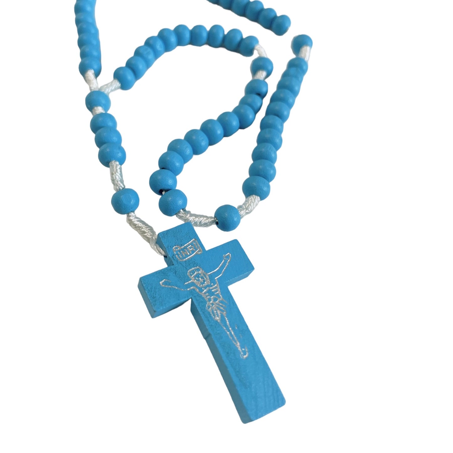 Colourful Corded Wood Rosary